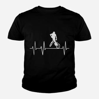 Bmx Heartbeat | Cool Gift For Cycle Bicycle Bike Youth T-shirt | Crazezy