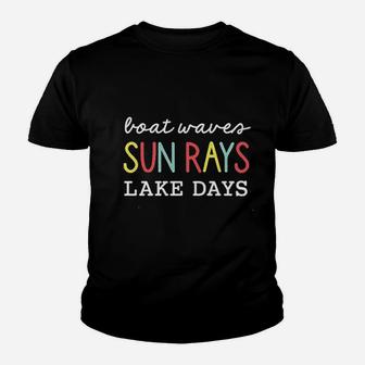 Boat Waves Sun Rays Lake Days Youth T-shirt | Crazezy CA