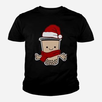 Boba Christmas Cute Xmas Bubble Milk Tea Sweatshirt Youth T-shirt | Crazezy