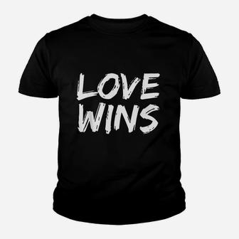 Bold Christian Quote For Men Faith Saying Love Wins Youth T-shirt | Crazezy