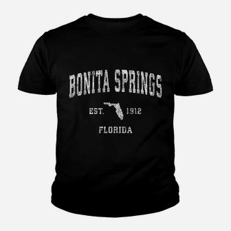 Bonita Springs Florida Fl Vintage Athletic Sports Design Youth T-shirt | Crazezy CA