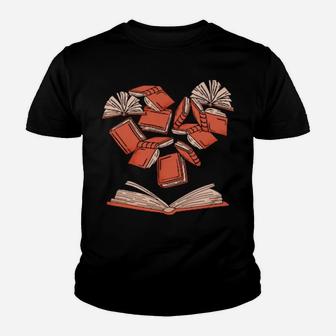Book Reading Heart Shaped Valentine Youth T-shirt - Monsterry