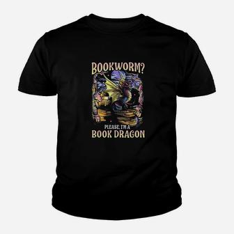 Bookworm Please Im A Book Dragon Reading Literacy Books Youth T-shirt | Crazezy