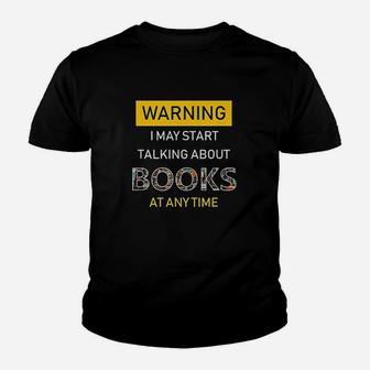 Bookworm Warning Funny Bookish Reading For Book Nerds Youth T-shirt | Crazezy CA