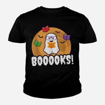 Booooks Ghost T Shirt Boo Read Books Library Gift Funny Youth T-shirt | Crazezy CA