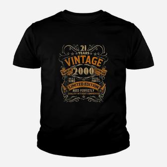 Born In 2000 Vintage 21St Birthday Youth T-shirt | Crazezy UK