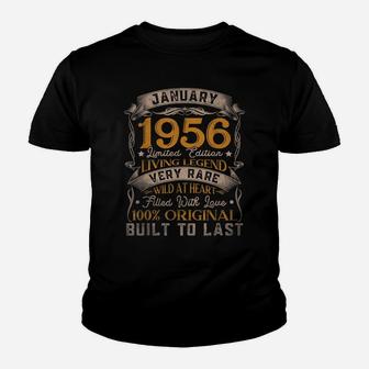Born In January 1956 Vintage 65Th Birthday Gift 65 Years Old Youth T-shirt | Crazezy AU