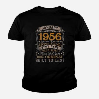 Born In January 1956 Vintage 65Th Birthday Gift 65 Years Old Youth T-shirt | Crazezy UK