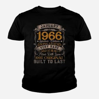 Born In January 1966 Vintage 55Th Birthday Gift 55 Years Old Youth T-shirt | Crazezy CA