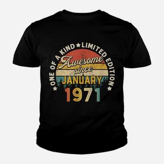 Born In January 1971 50Th Birthday Vintage 50 Years Old Gift Youth T-shirt | Crazezy AU