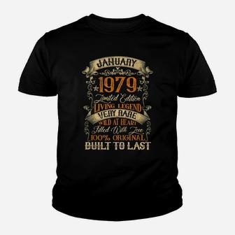 Born In January 1979 Vintage 42 Years Old 42Nd Birthday Youth T-shirt | Crazezy CA