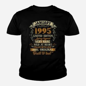 Born In January 1995 Vintage 26Th Birthday Gift 26 Yrs Old Youth T-shirt | Crazezy CA