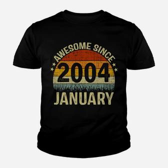Born In January 2004 Awesome Since 18 Yr Old 18Th Birthday Youth T-shirt | Crazezy