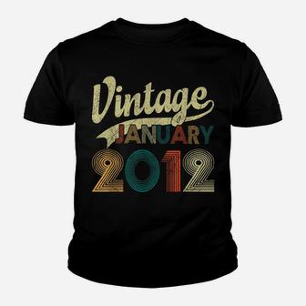 Born In January 2012 Shirt Vintage 8Th Birthday 8 Years Old Youth T-shirt | Crazezy CA