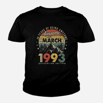 Born In March 1993 Birthday 28 Years Old Youth T-shirt | Crazezy