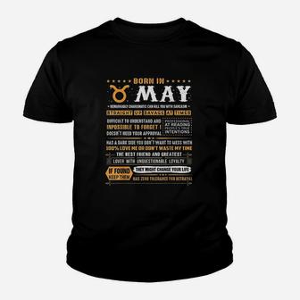 Born In May Taurus Youth T-shirt | Crazezy AU