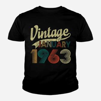 Born January 1963 Shirt Vintage 57Th Birthday 57 Years Old Youth T-shirt | Crazezy CA