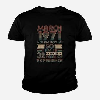 Born March 1971 50Th Birthday Youth T-shirt | Crazezy CA