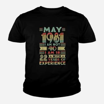 Born May 1981 40Th Birthday Made In 1981 40 Year Old Awesome Youth T-shirt | Crazezy