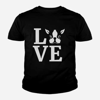 Boston Terrier Love Bostie Youth T-shirt | Crazezy