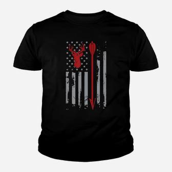 Bowhunter,Patriotic American Usa Flag Deer Bow Hunting Youth T-shirt | Crazezy UK