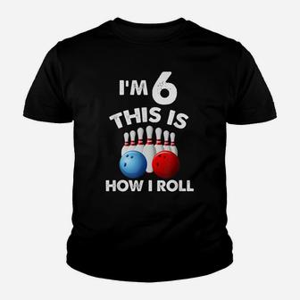 Bowling Birthday 6 Years Old Funny 6Th Birthday Gift Youth T-shirt | Crazezy DE