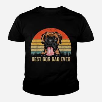 Boxer Dad Best Dog Dad Ever Vintage Dog Dad Father's Day Youth T-shirt | Crazezy