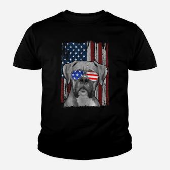 Boxer Dog American Flag 4Th Of July Patriotic Puppy Lover Youth T-shirt | Crazezy