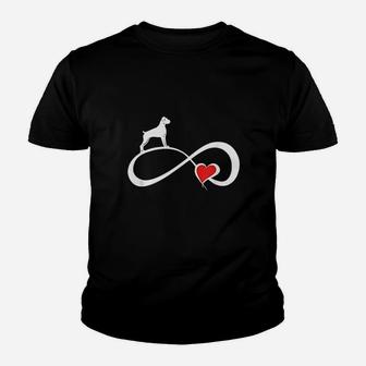 Boxer Uncropped Ears Dog Mom Eternity Heart Valentines Youth T-shirt | Crazezy CA