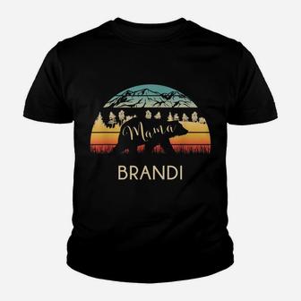 Brandi Name Shirt Retro Mama Bear Mothers Day Gift Youth T-shirt | Crazezy
