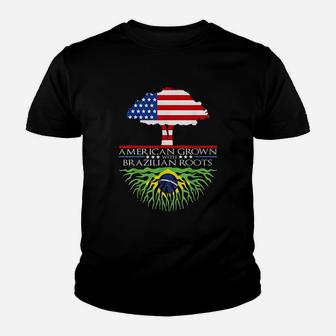 Brazilian Roots American Grown Tree Flag Youth T-shirt | Crazezy CA