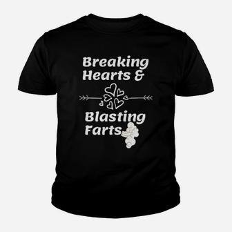 Breaking Hearts And Blasting Farts Funny Valentines Youth T-shirt - Monsterry UK