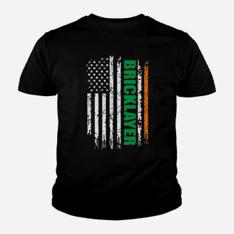 Bricklayer Usa Flag Irish St Patrick Day Gift Youth T-shirt | Crazezy CA
