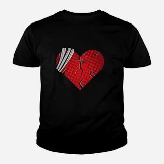 Broken Heart Love Sad Heartbroken Break Up Valentine Day Youth T-shirt | Crazezy