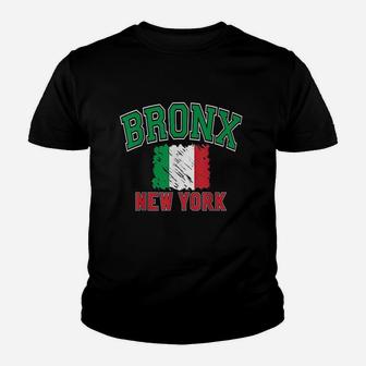 Bronx New York Style Italy Flag Youth T-shirt | Crazezy