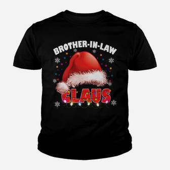 Brother-In-Law Claus Santa Hat Christmas Matching Family Youth T-shirt | Crazezy
