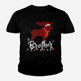 Brother Moose Plaid Christmas Pajama Family Matching Youth T-shirt | Crazezy