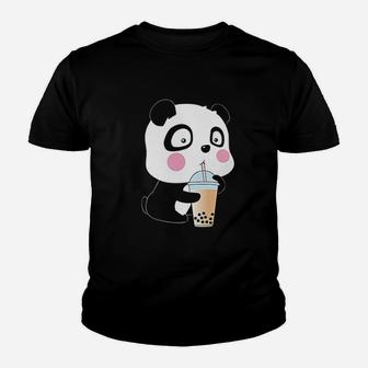 Bubble Tea Panda Youth T-shirt | Crazezy UK