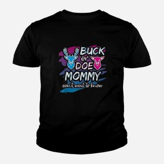 Buck Or Doe Mommy Gender Reveal Baby Party Announcement Gift Youth T-shirt | Crazezy