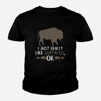 Buffalo Buffalo And Bison American Bison Youth T-shirt | Crazezy DE