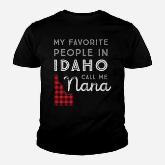 Buffalo Plaid Grandma Mom Nana Gift My Favorite People Idaho Youth T-shirt | Crazezy