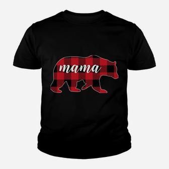 Buffalo Plaid Mama Bear Mom Gifts Christmas Matching Family Youth T-shirt | Crazezy AU