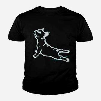 Bull Dog Funny Yoga Workout Youth T-shirt | Crazezy