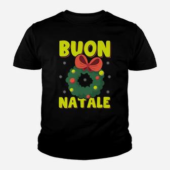 Buon Natale Italian Merry Christmas Wreath Merry Buon Natale Youth T-shirt | Crazezy AU