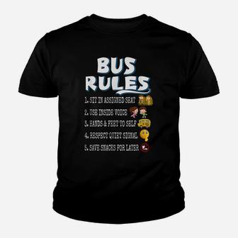 Bus Rules Funny School Bus Driver Job Pride Back To School Youth T-shirt | Crazezy AU