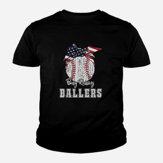Busy Raising Ballers Baseball Youth T-shirt | Crazezy