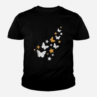 Butterflies With Stars Youth T-shirt | Crazezy UK
