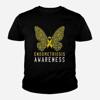 Butterfly Endometriosis Awareness Month Endo Support Ribbon Youth T-shirt | Crazezy AU