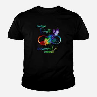 Butterfly Im A Proud Daughter Of A Wonderful Dad In Heaven Youth T-shirt - Monsterry UK