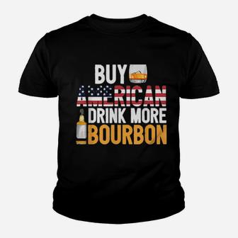 Buy American Drink More Bourbon Whiskey Drinking Youth T-shirt - Monsterry AU